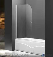 Novo design simples Pivot Clear Glass Frameless Bathtub Bath Tub Screen