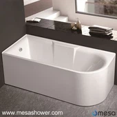 Perfeito R-Shape Acrílico Stand Alone Bathtub para instalação de canto