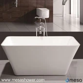 Banheira acrílica autônoma 59 "White w / Rectangle Overflow