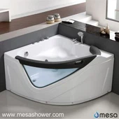 2017 New Design White Black Glass Corner Sector Preço barato Whirlpool ABS Bath Banheira