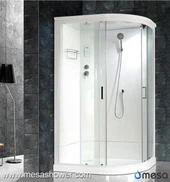 Instalação de canto R - forma sala de cabine de chuveiro de vidro de deslizamento